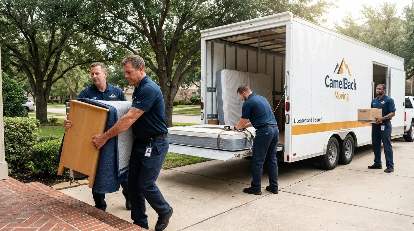 Crew loading residential truck for cross-state move from Stratford, NJ