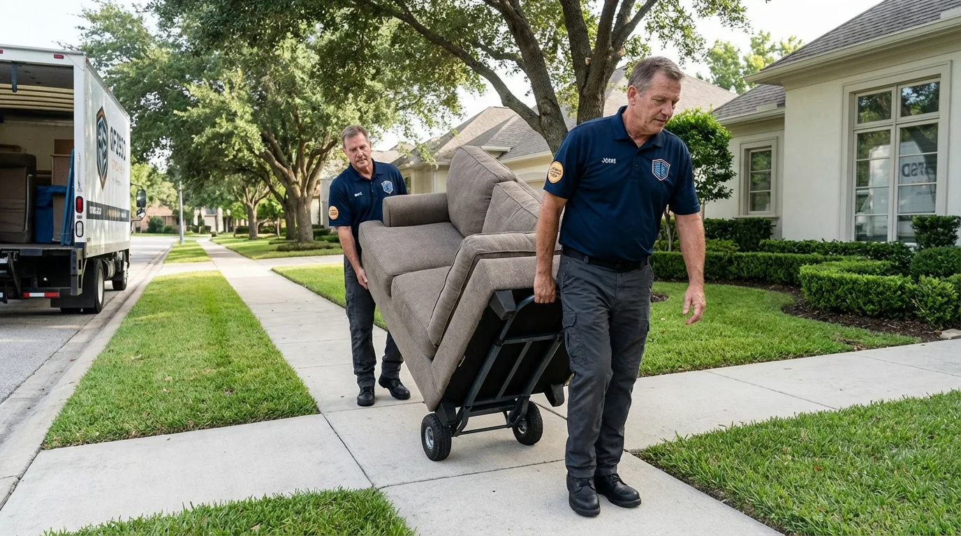 Local residential moving crew loading furniture in Stratford, NJ